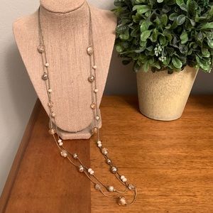 WHBM Long Double Strand Necklace with Beads